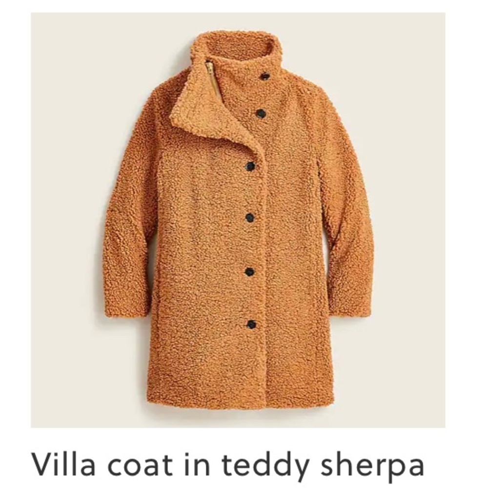 J.Crew Villa Teddy Sherpa Coat size 6 never worn